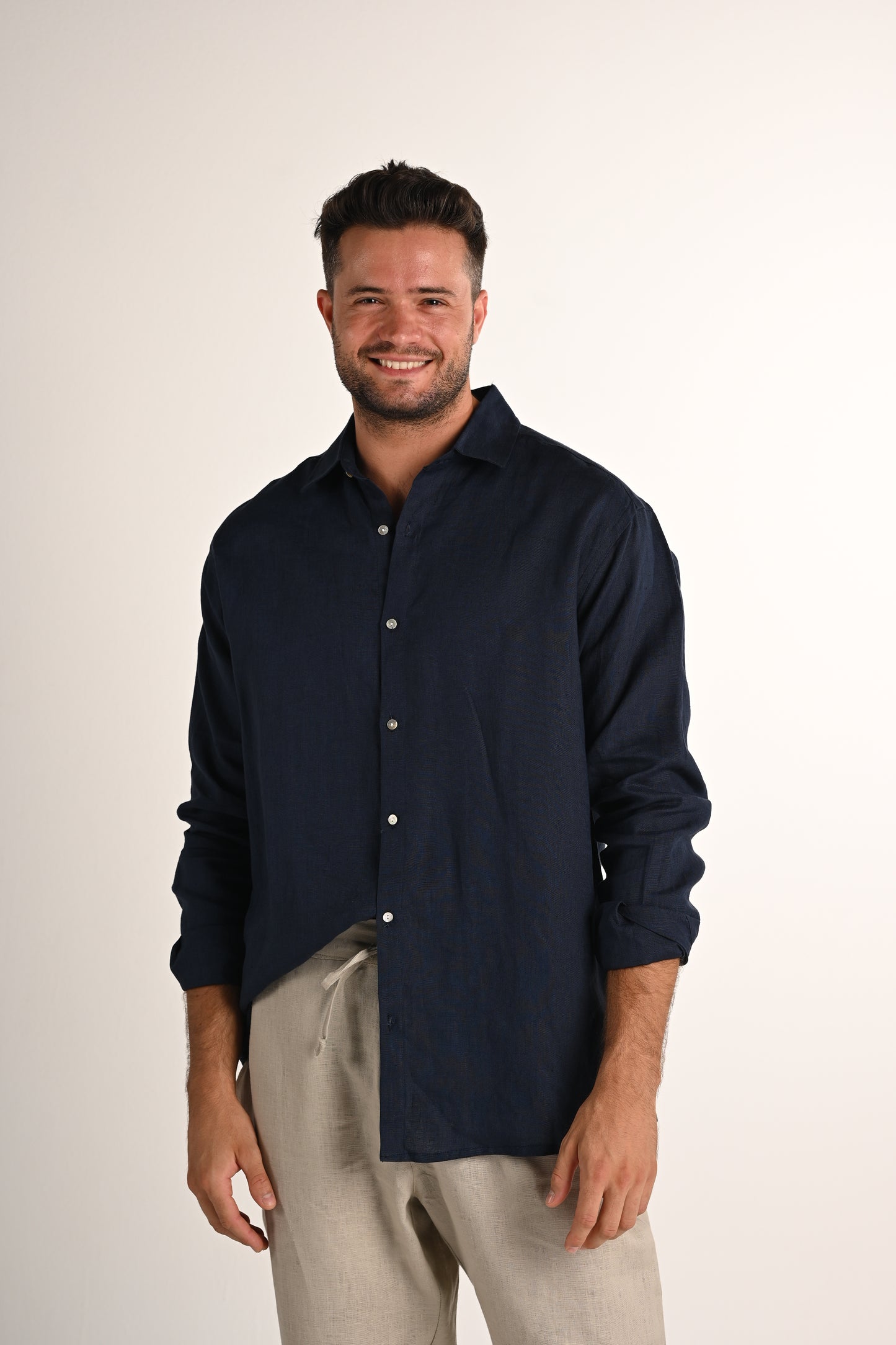 Linen - Navy Blue