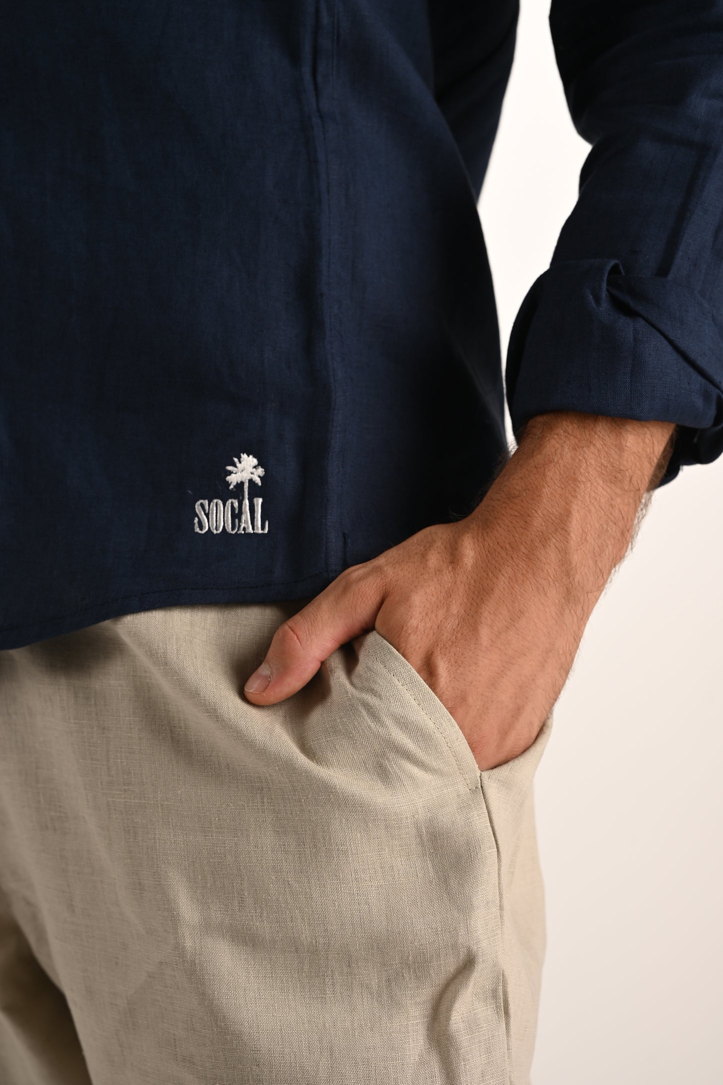 Linen - Navy Blue