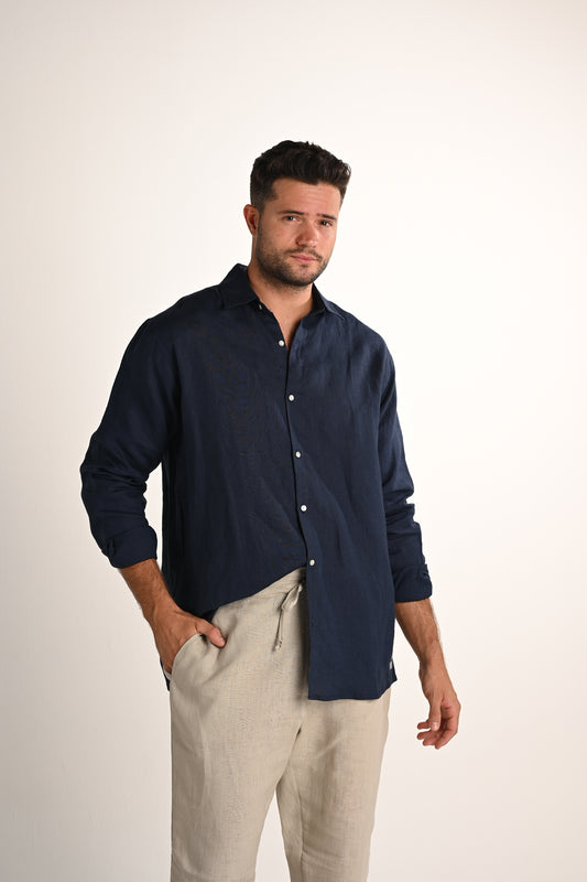 Linen - Navy Blue